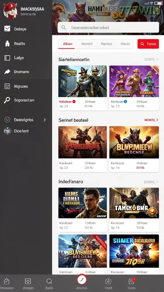 Galeri pratinjau visual 777win build APK resmi terbaru